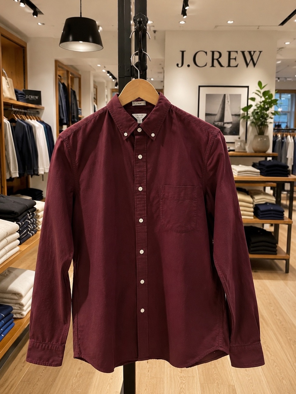 J. Crew Men’s Button-Down Shirt in Burgundy